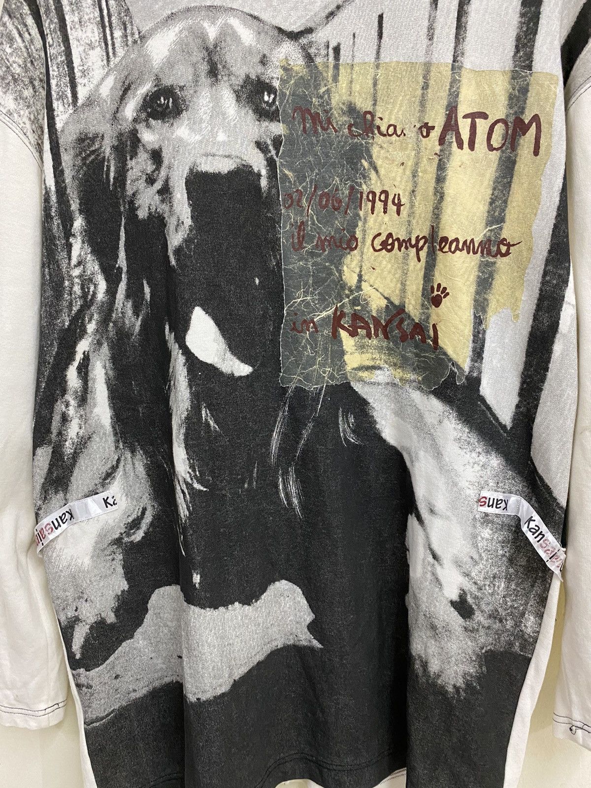 Kansai Yamamoto Vintage Kansai Yamamoto O2 Long Sleeve Dog Overprint Size US L / EU 52-54 / 3 - 15 Thumbnail