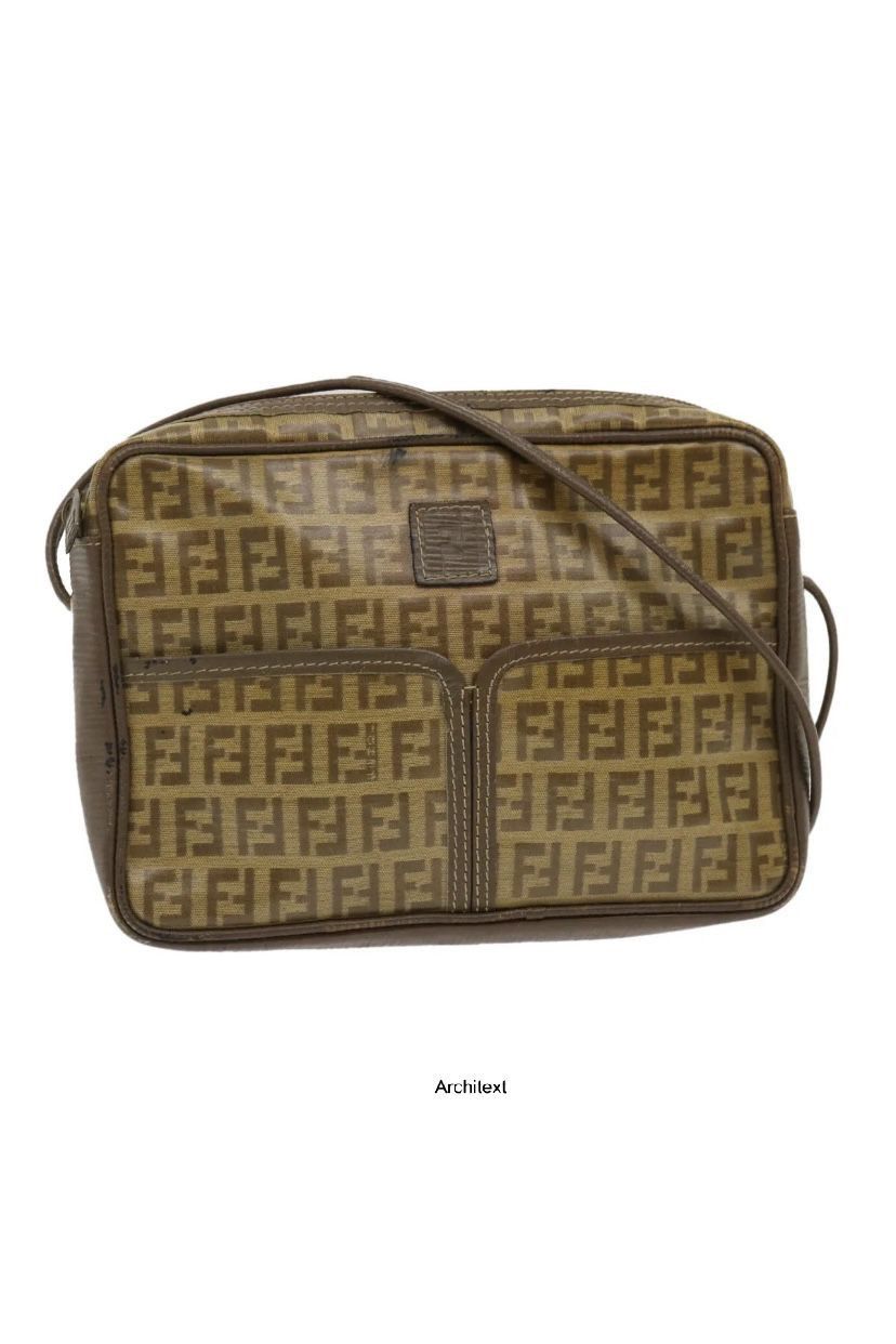 Fendi Monogram Crossbody Bag in Brown, Women's