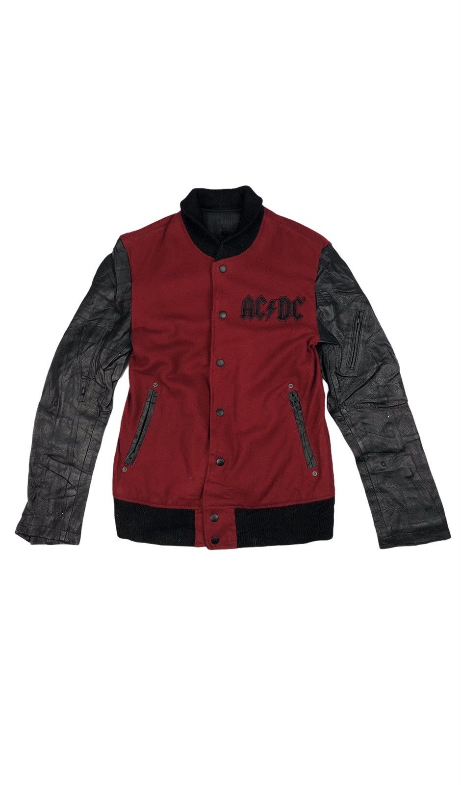 AC/DC Rare AC/DC Back In Black wool leather slveeve jacket Size US S / EU 44-46 / 1 - 2 Thumbnail