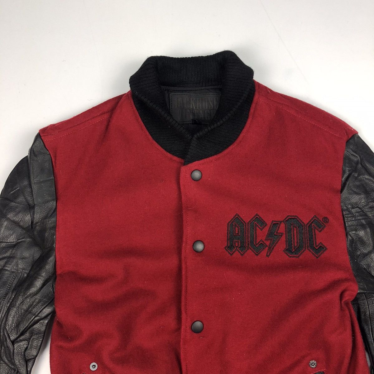 AC/DC Rare AC/DC Back In Black wool leather slveeve jacket Size US S / EU 44-46 / 1 - 4 Thumbnail