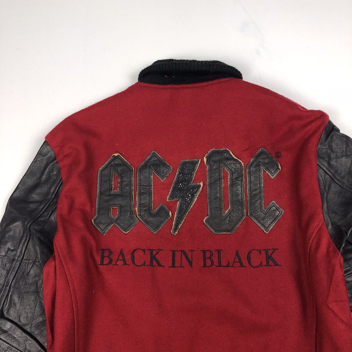 AC/DC Rare AC/DC Back In Black wool leather slveeve jacket Size US S / EU 44-46 / 1 - 3 Thumbnail