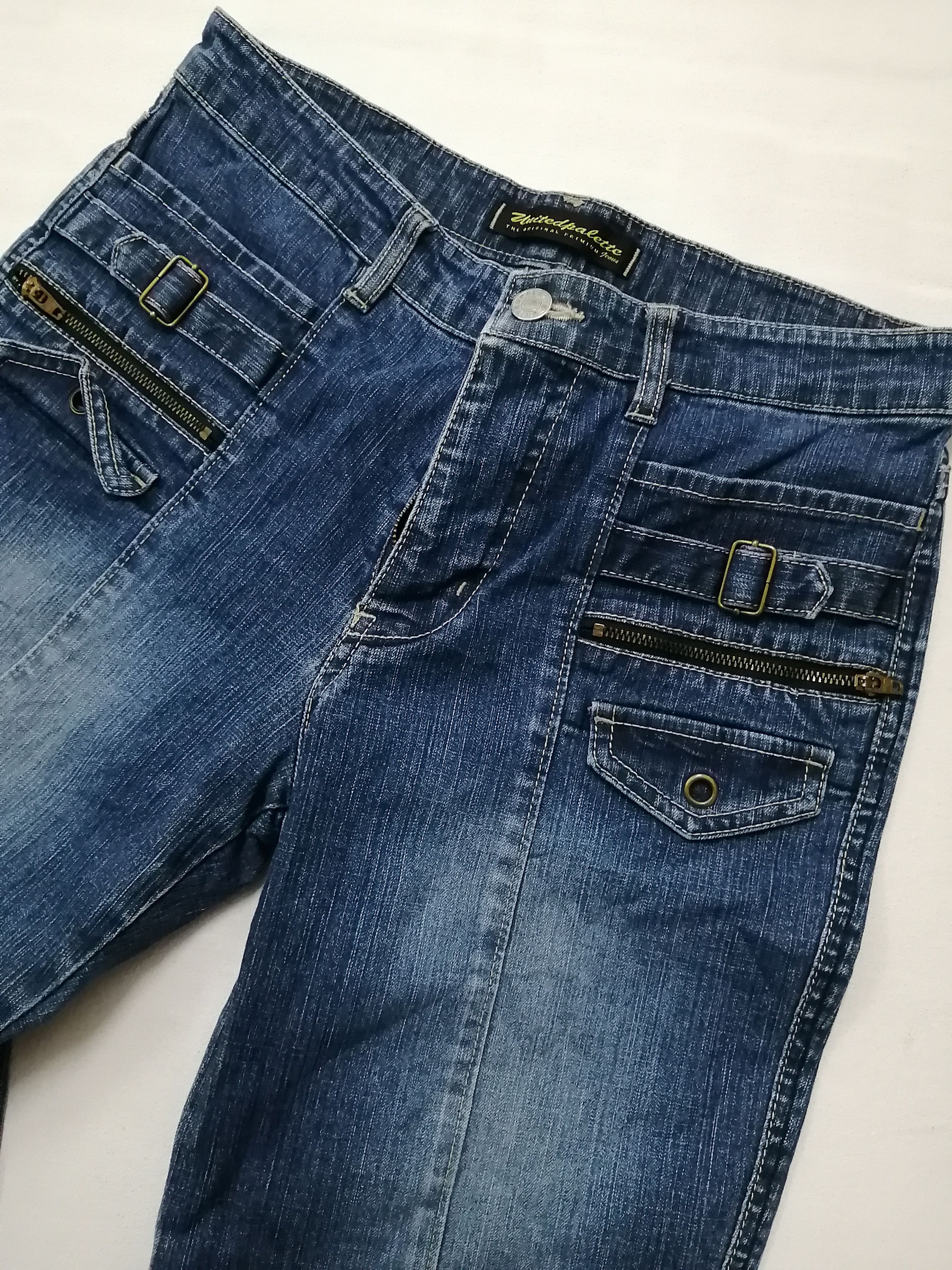 Japanese Brand Japanese UNITED PALETTE Distressed Stretched Bootcut Jeans Size 31" - 6 Thumbnail