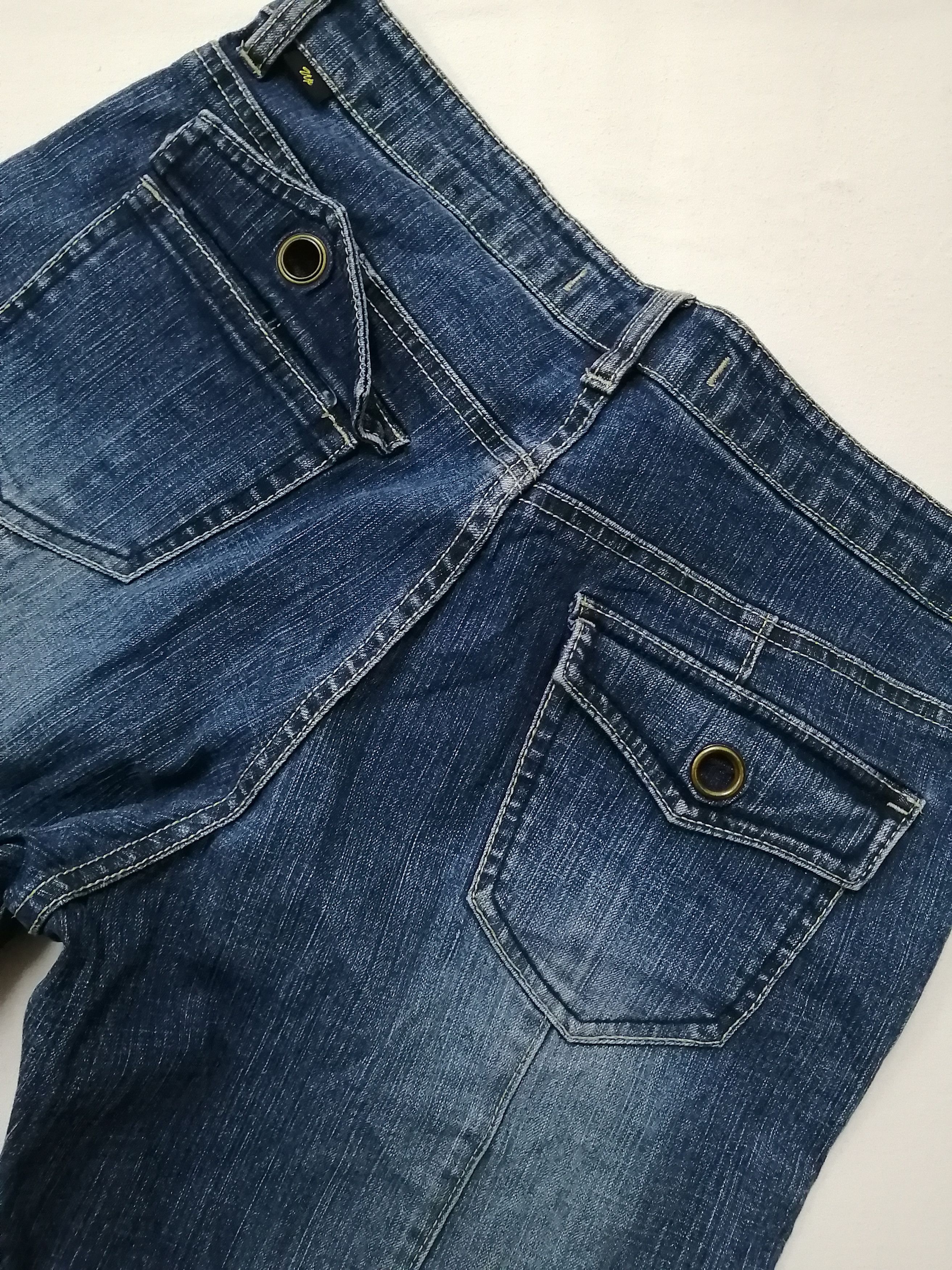 Japanese Brand Japanese UNITED PALETTE Distressed Stretched Bootcut Jeans Size 31" - 3 Thumbnail