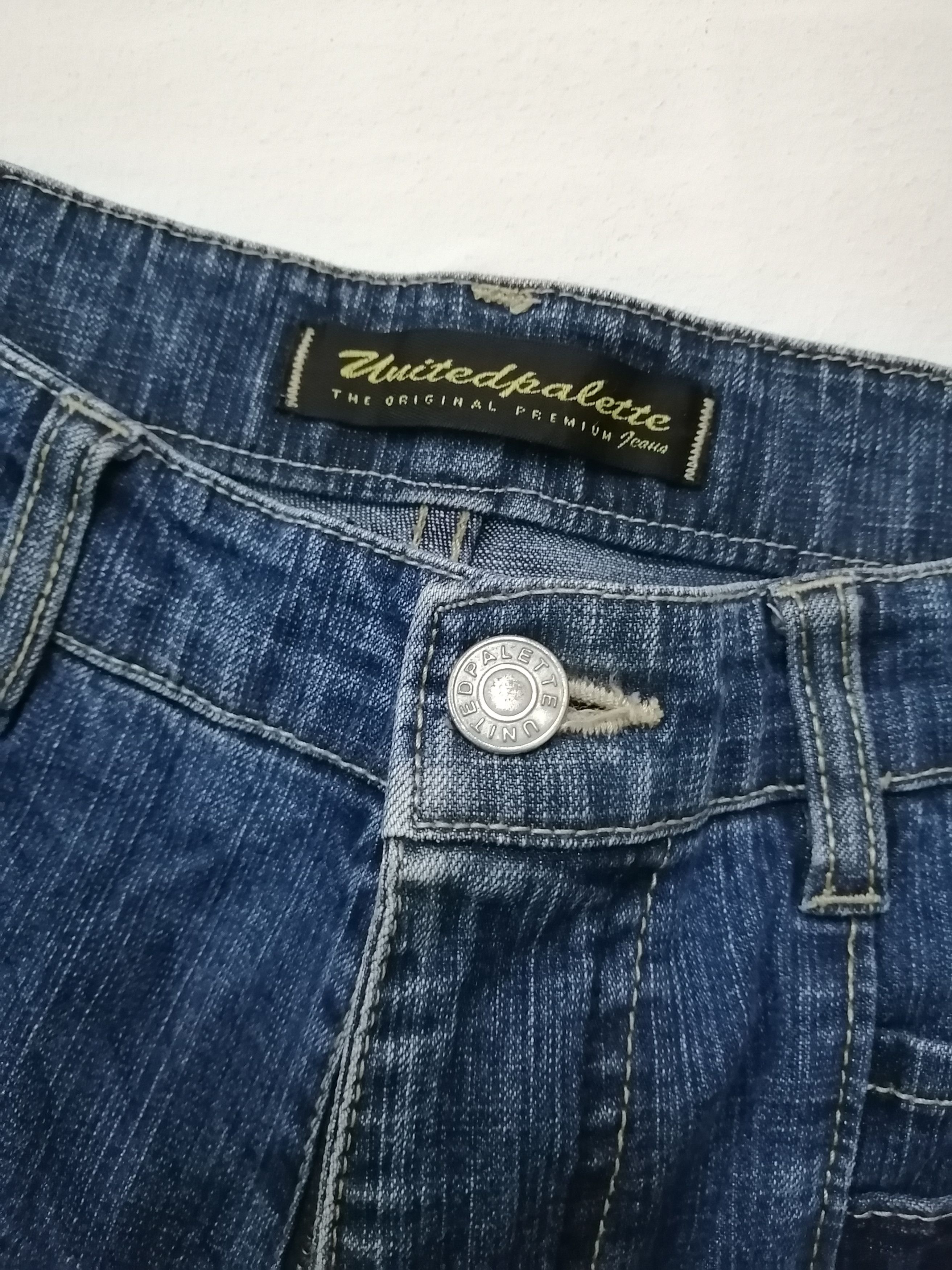 Japanese Brand Japanese UNITED PALETTE Distressed Stretched Bootcut Jeans Size 31" - 5 Thumbnail