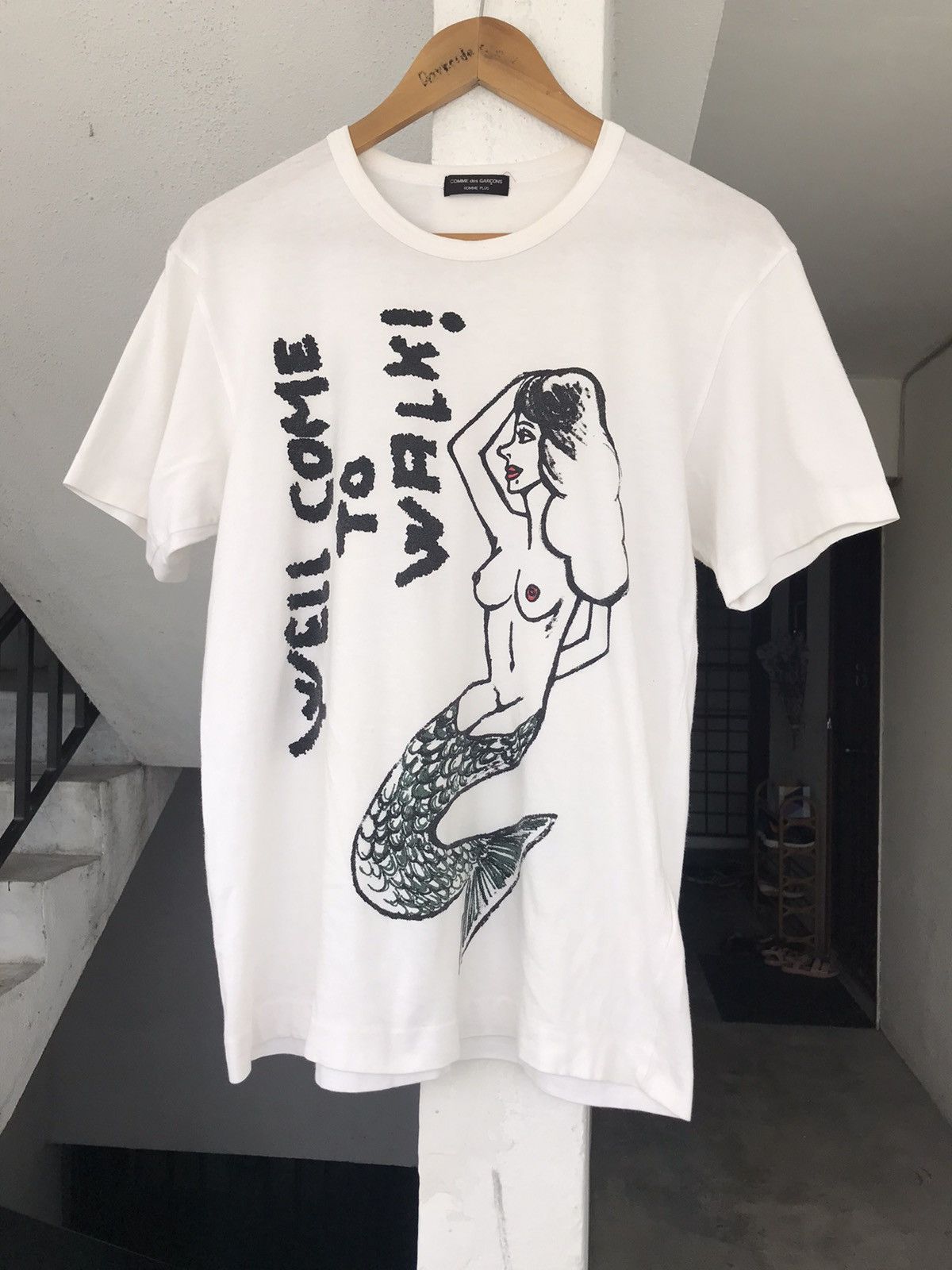Comme des Garcons Homme × Comme des Garcons Homme Plus Rare Comme des Homme Plus Well Come To walk Mermaid Tee Size US M / EU 48-50 / 2 - 3 Thumbnail