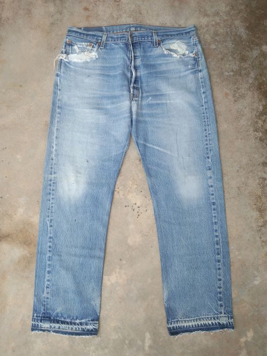 Vintage Light Wash Vintage Levis 501 Released Hem Distressed Jeans ...