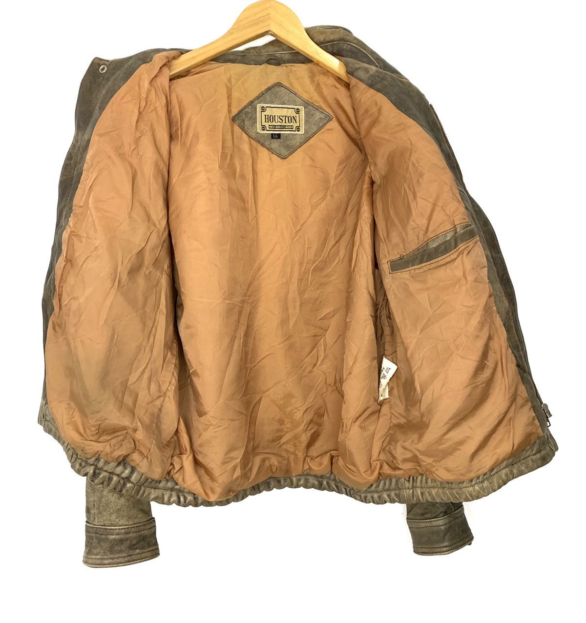 Japanese Brand × Vintage 🎌 Vintage Flight Houston Patina Distressed Leather Jacket Size US M / EU 48-50 / 2 - 6 Thumbnail