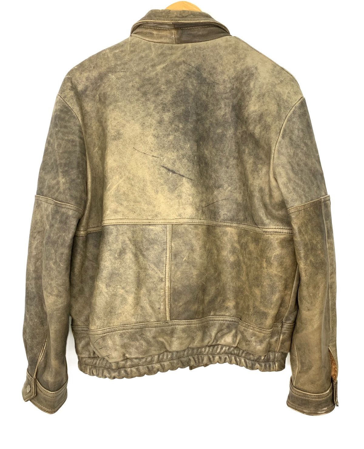Japanese Brand × Vintage 🎌 Vintage Flight Houston Patina Distressed Leather Jacket Size US M / EU 48-50 / 2 - 3 Thumbnail