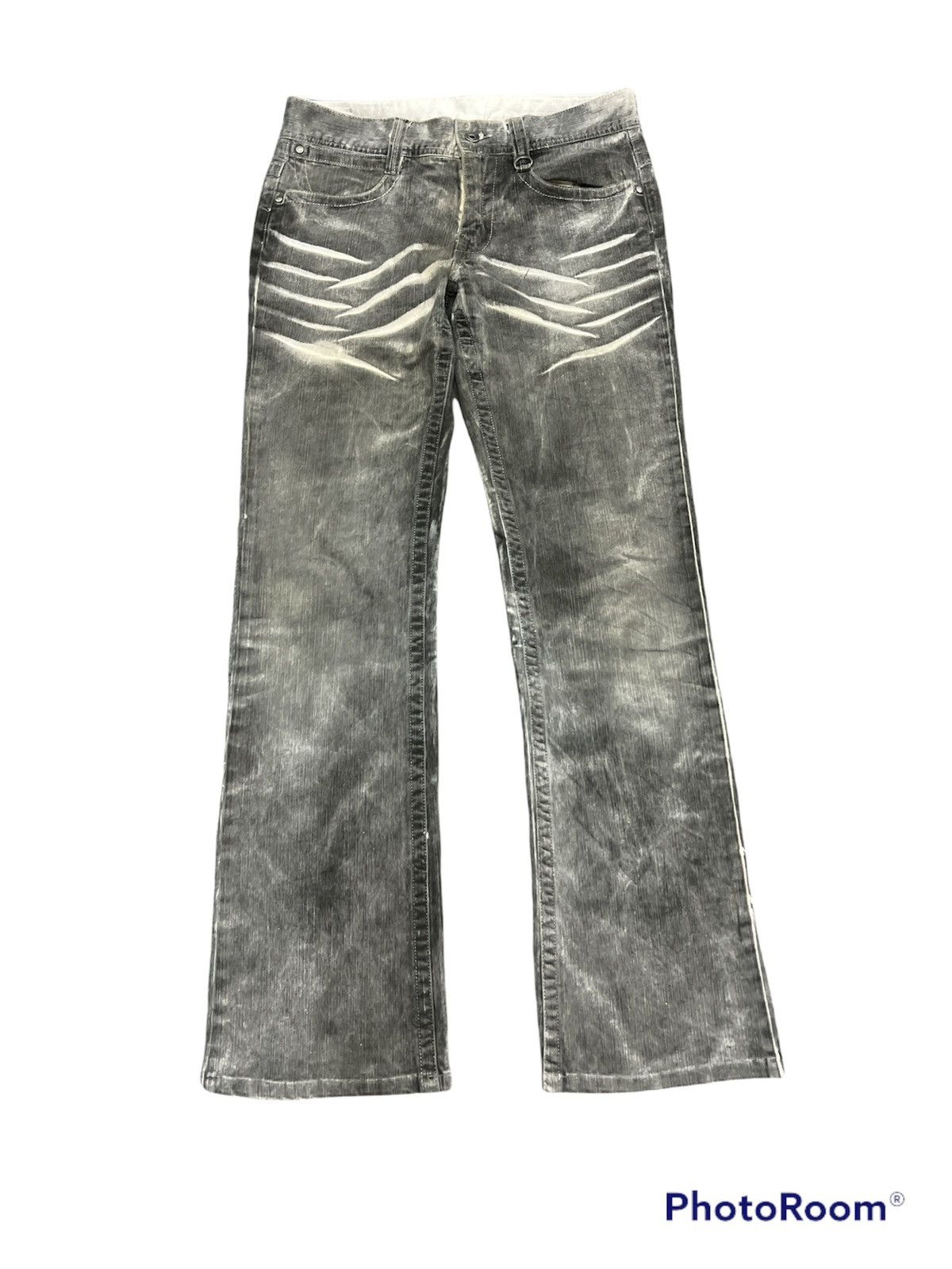 Japanese Brand × Matsuda Nicole club for men Flared splatter distressed denim Size US 31 - 1 Thumbnail