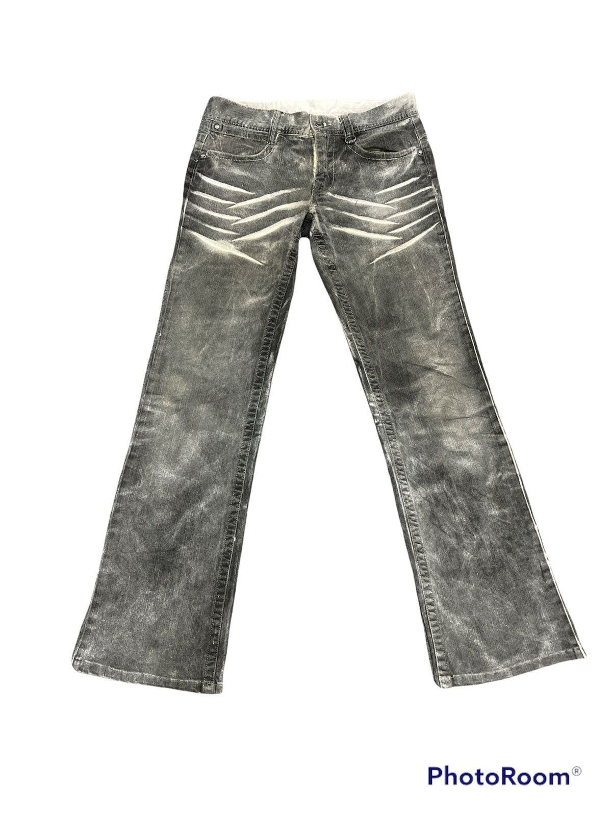 Japanese Brand × Matsuda Nicole club for men Flared splatter distressed denim Size US 31 - 2 Thumbnail