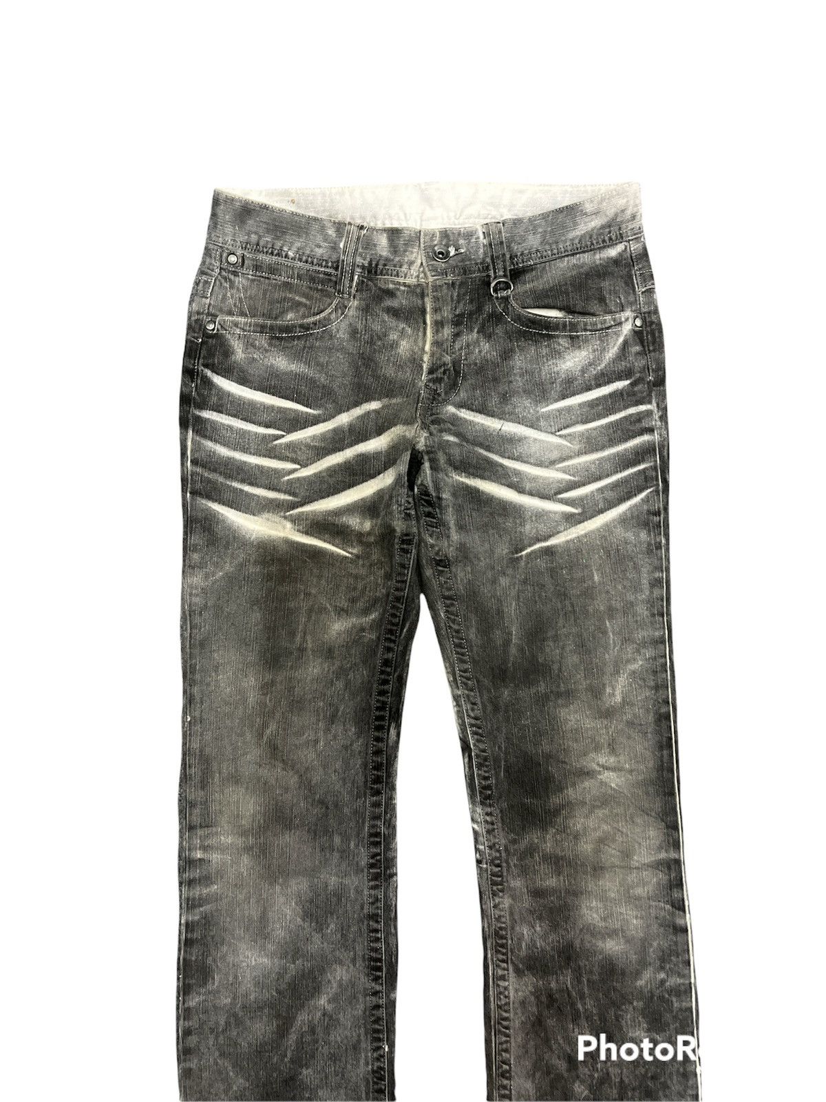 Japanese Brand × Matsuda Nicole club for men Flared splatter distressed denim Size US 31 - 4 Thumbnail