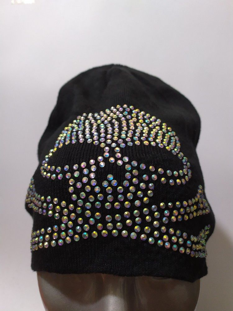 Other 🔥Unknown Skeleton Skull Sparkling Punk Bondage Design Hat Size ONE SIZE - 2 Thumbnail