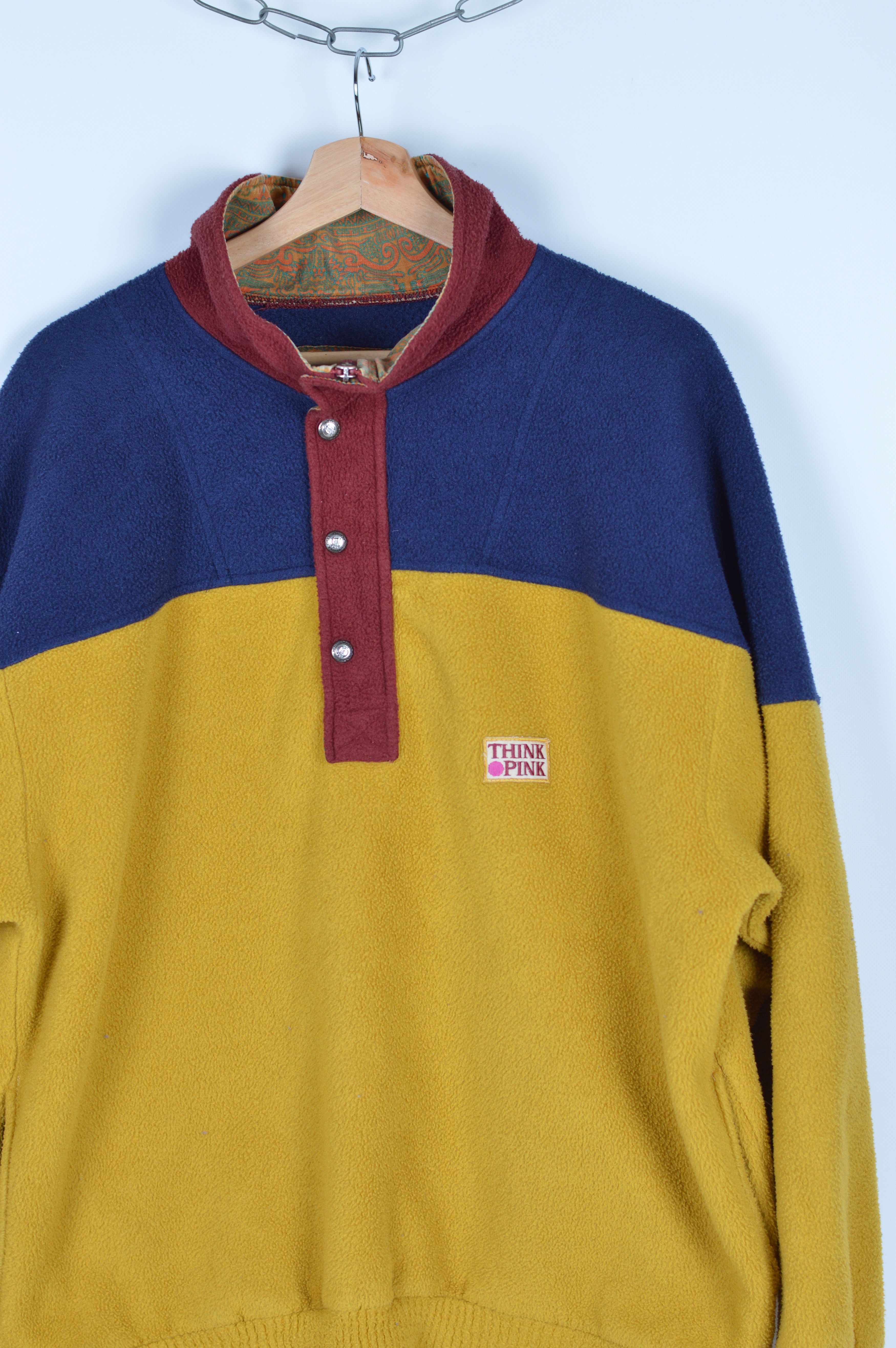 Japanese Brand × Vintage Vintage Think Pink Fleece Jacket Size US L / EU 52-54 / 3 - 3 Thumbnail