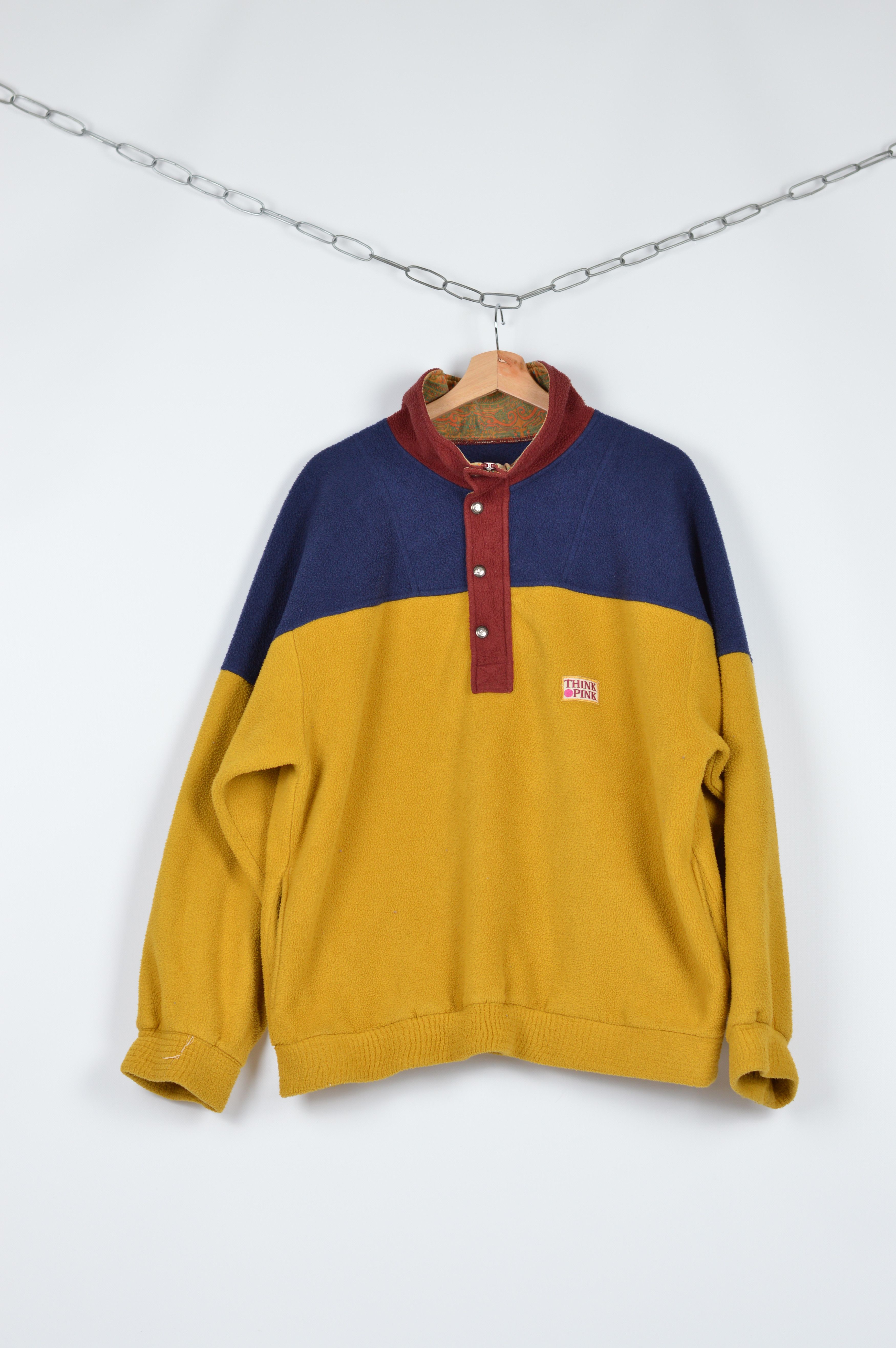 Japanese Brand × Vintage Vintage Think Pink Fleece Jacket Size US L / EU 52-54 / 3 - 1 Thumbnail