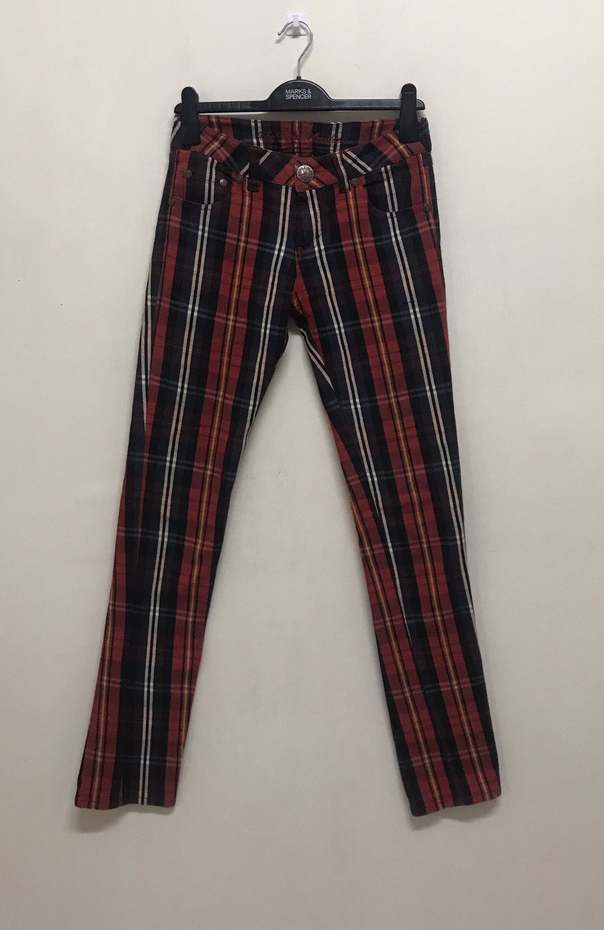 Japanese Brand JAPAN BRAND PLAID PANTS SKINNY BONDAGE RARE Size US 29 - 1 Thumbnail