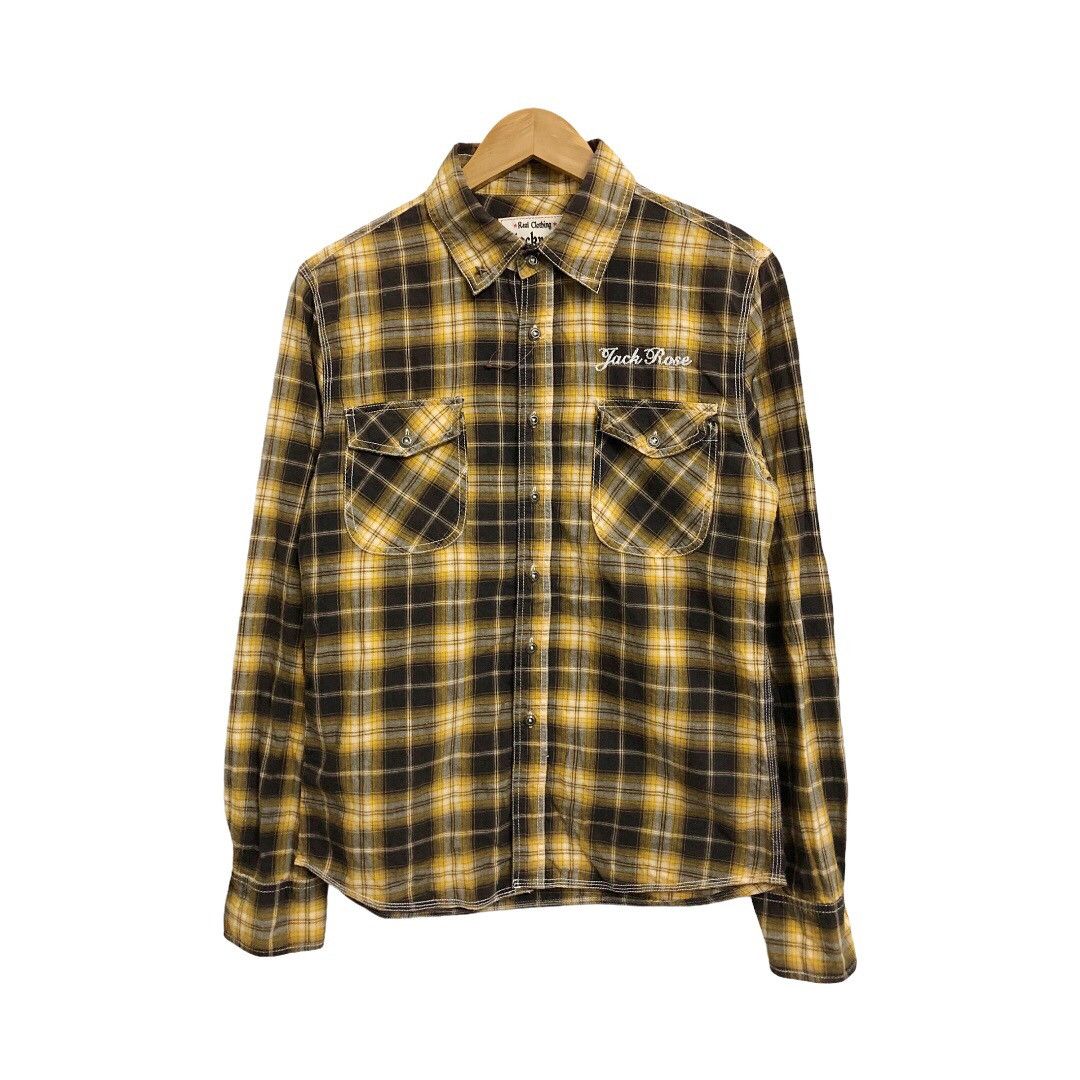 JACKROSE 2000's Jackrose j-rock shadow plaid shirt button up Size US M / EU 48-50 / 2 - 7 Thumbnail