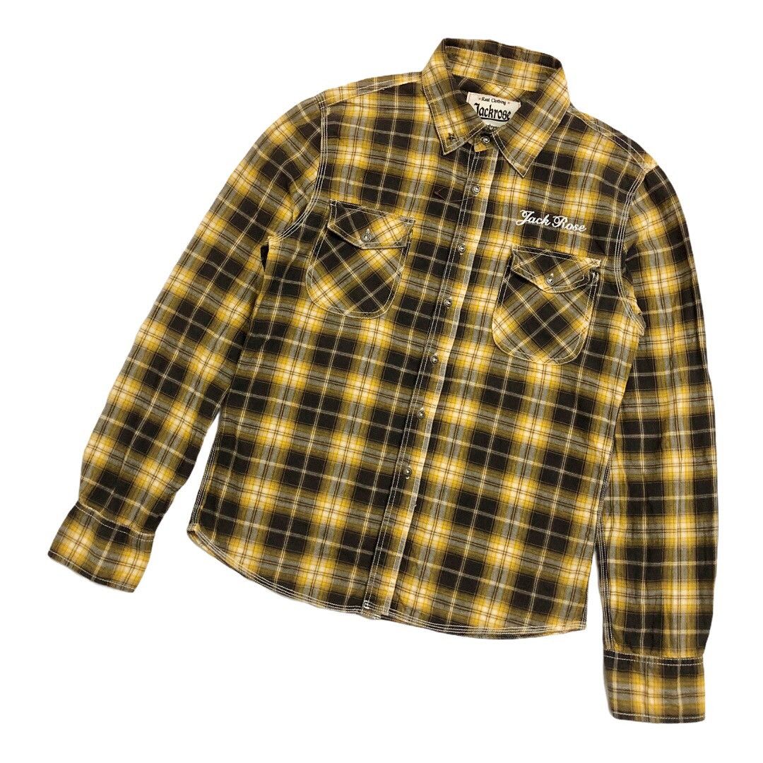 JACKROSE 2000's Jackrose j-rock shadow plaid shirt button up Size US M / EU 48-50 / 2 - 3 Thumbnail