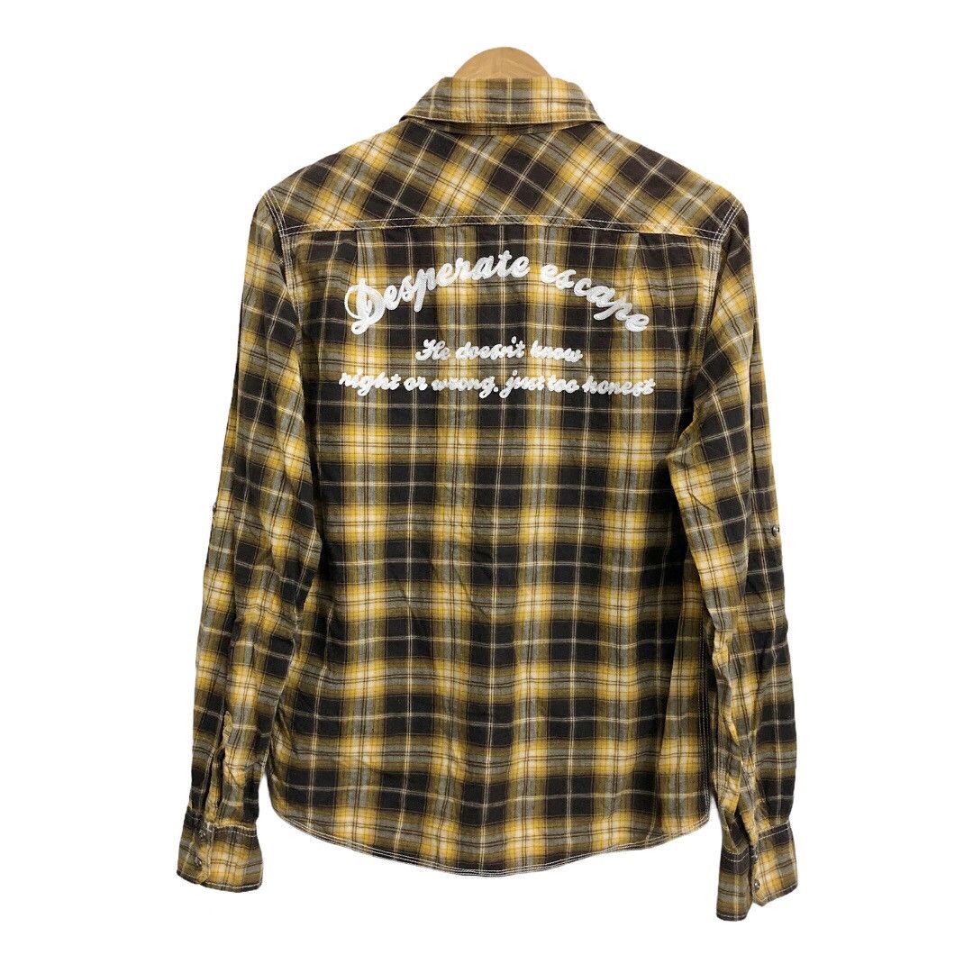 JACKROSE 2000's Jackrose j-rock shadow plaid shirt button up Size US M / EU 48-50 / 2 - 4 Thumbnail