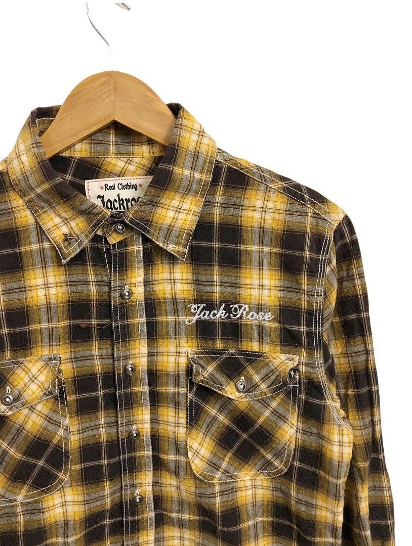 JACKROSE 2000's Jackrose j-rock shadow plaid shirt button up Size US M / EU 48-50 / 2 - 10 Thumbnail