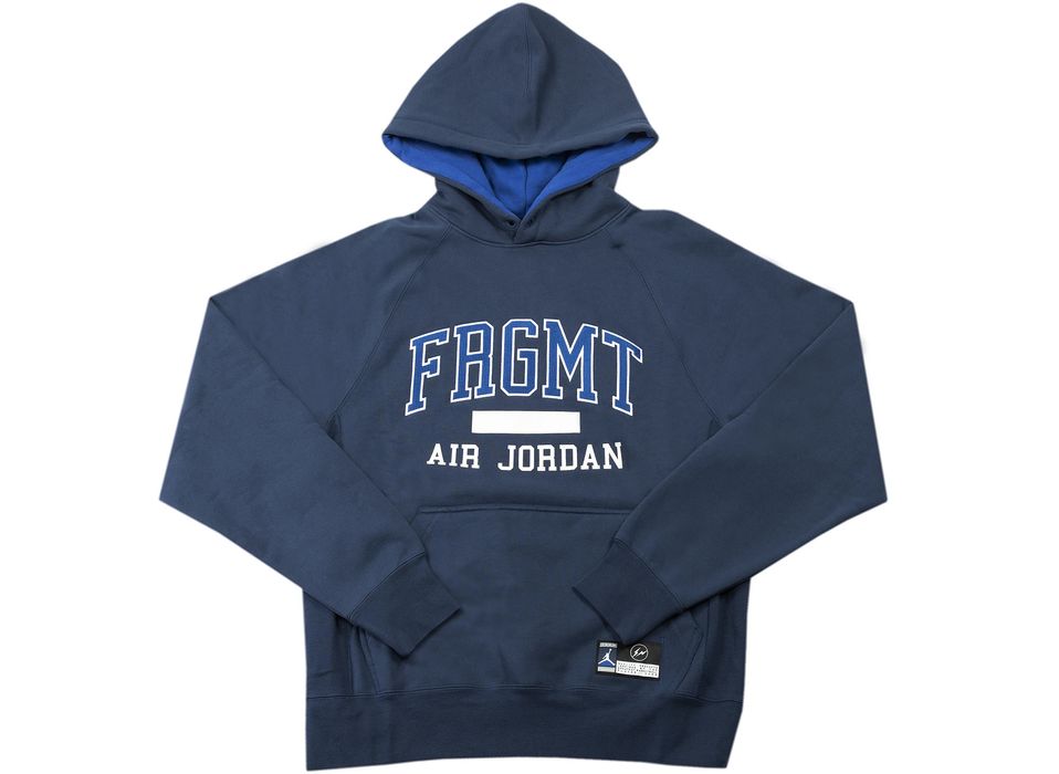 Nike Jordan x Fragment Fleece Hoodie Navy Size Large Grailed