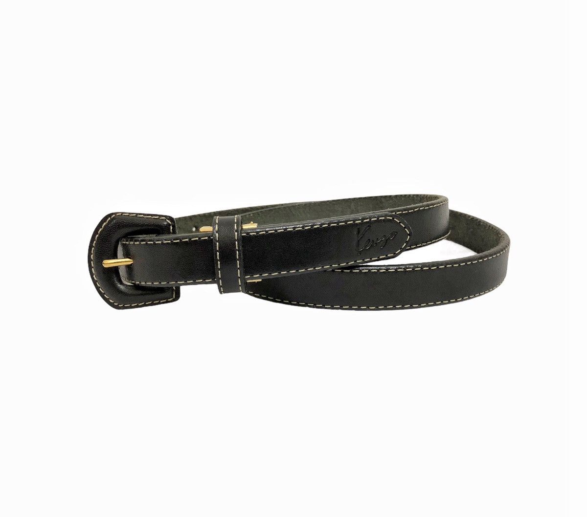 Kenzo 90's Kenzo Man of Style black leather belt Size ONE SIZE - 3 Thumbnail