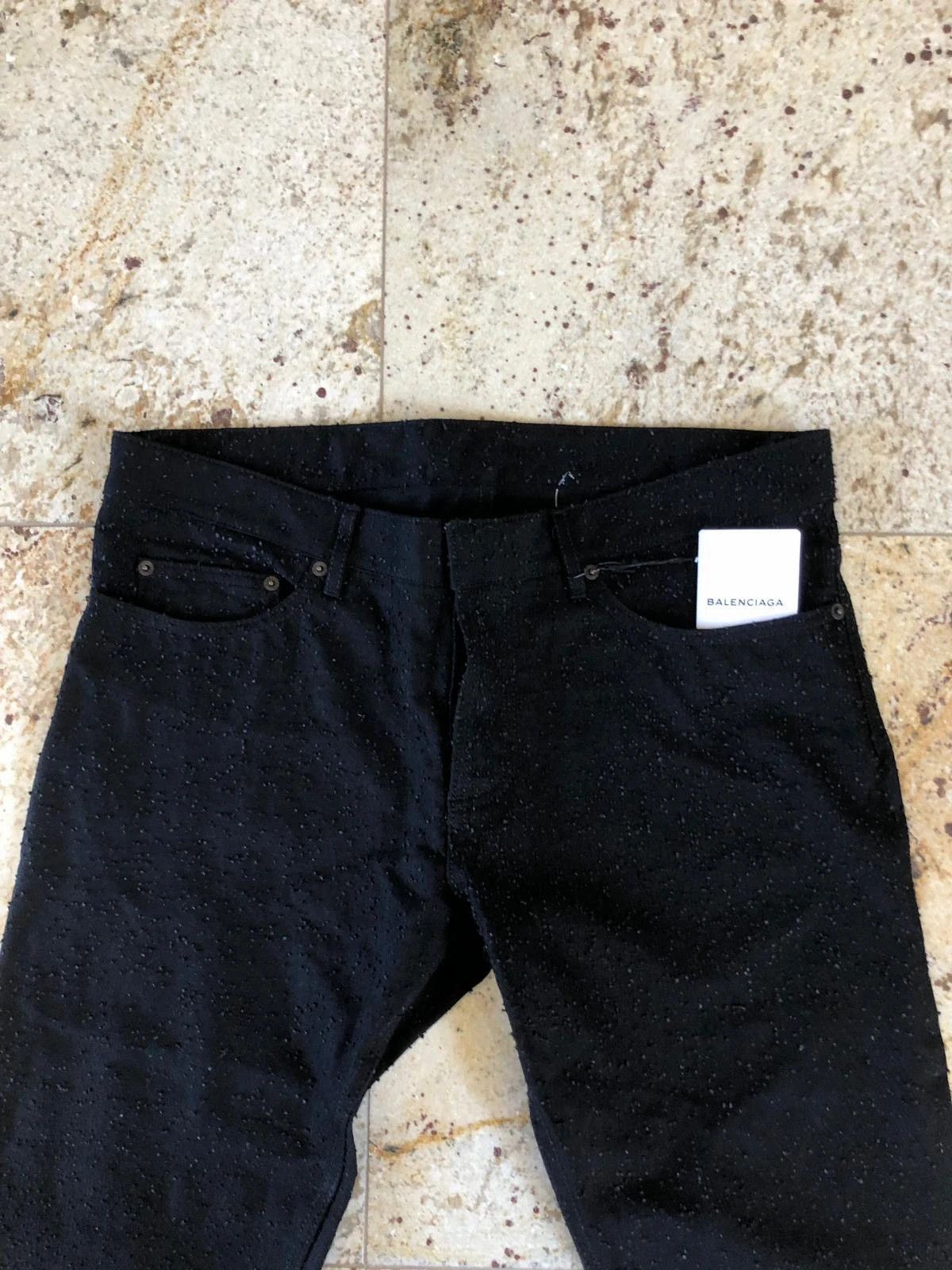 Balenciaga Black Lint Detail All Over Denim Size US 29 - 7 Thumbnail