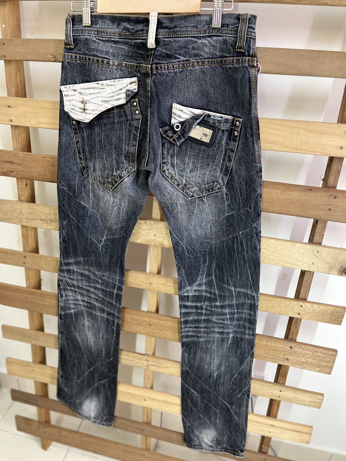 Japanese Brand SEMANTIC DESIGN Distressed Harajuku Tigerskin Jeans Size US 30 / EU 46 - 10 Thumbnail