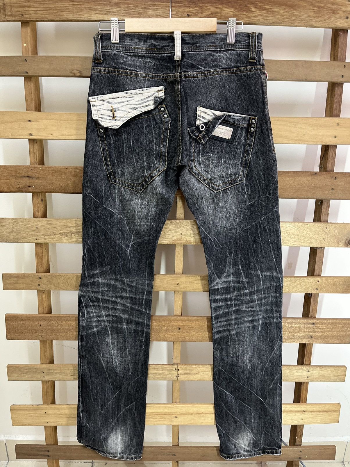 Japanese Brand SEMANTIC DESIGN Distressed Harajuku Tigerskin Jeans Size US 30 / EU 46 - 3 Thumbnail