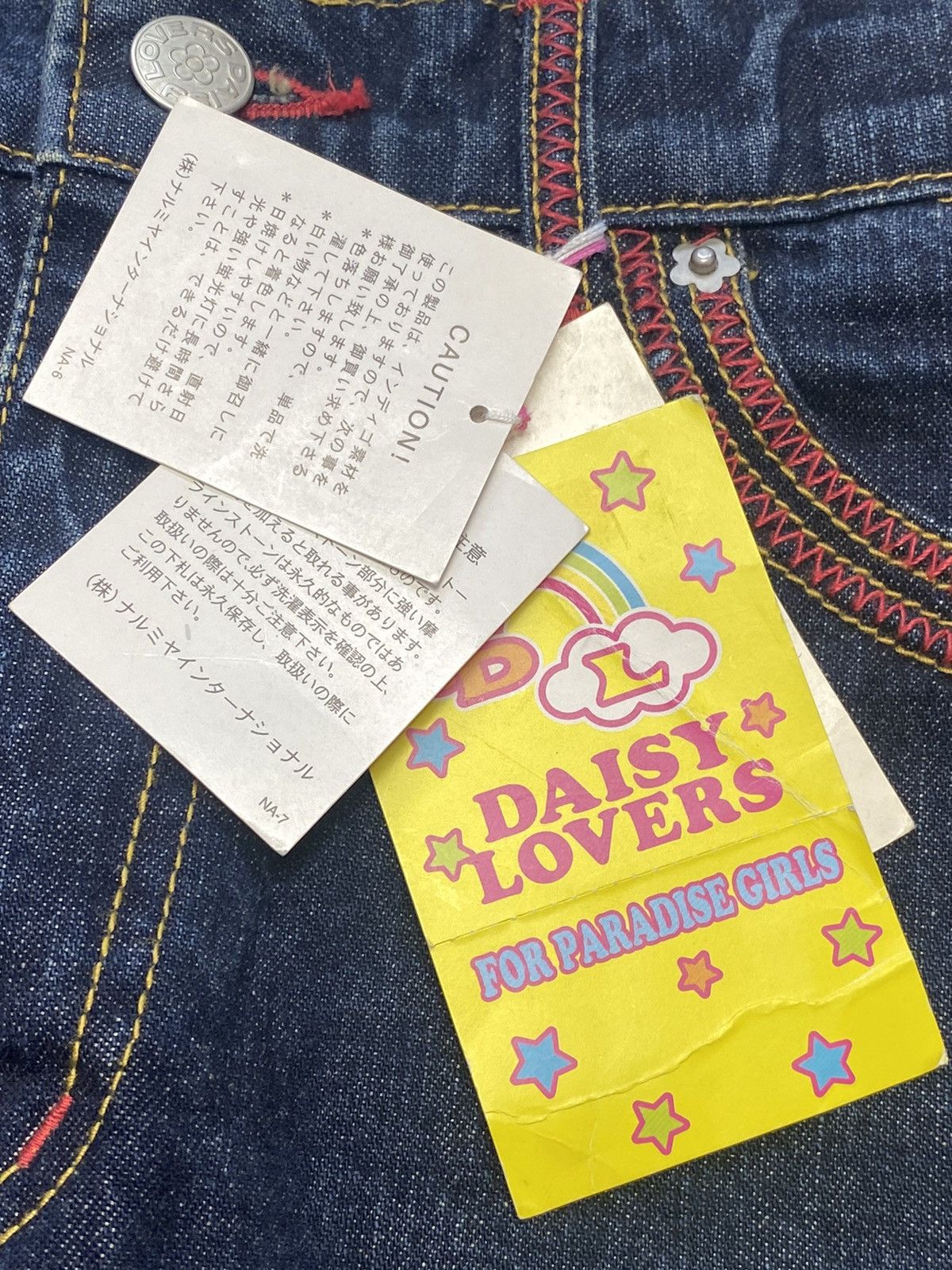 Hysteric Glamour × Japanese Brand 1990s Daisy Lovers - Flared Denim Red Stiched Pants Size US 28 / EU 44 - 8 Thumbnail