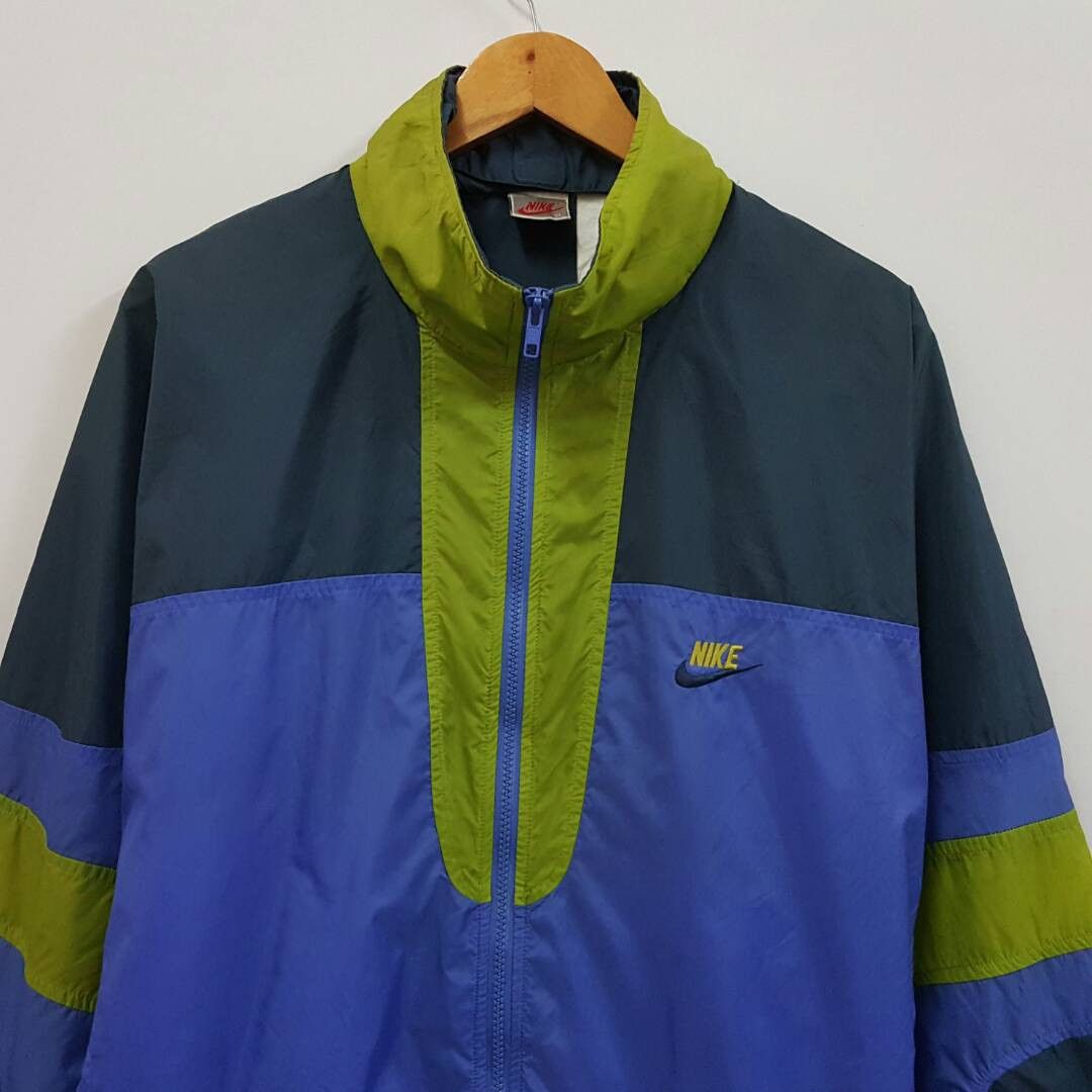Nike × Vintage Vintage NIKE nice colour windbreaker jacket made in Taiwan Size US XL / EU 56 / 4 - 2 Thumbnail