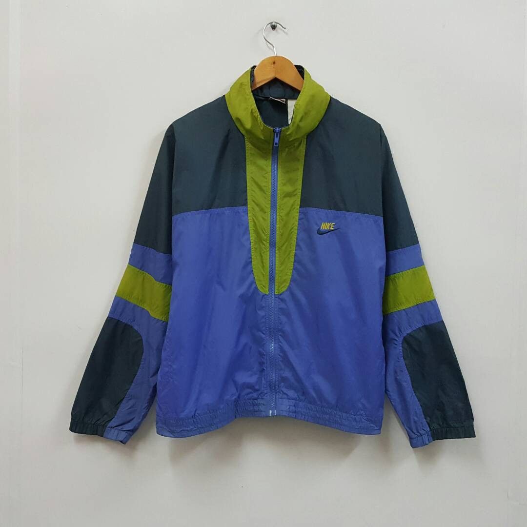 Nike × Vintage Vintage NIKE nice colour windbreaker jacket made in Taiwan Size US XL / EU 56 / 4 - 1 Thumbnail
