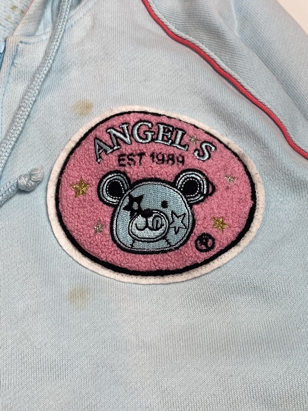Hysteric Glamour × Japanese Brand ☠️NEEDGONE☠️1990s Angel Blue - Multi Logo Patch Zip Hoodie Size US M / EU 48-50 / 2 - 9 Thumbnail