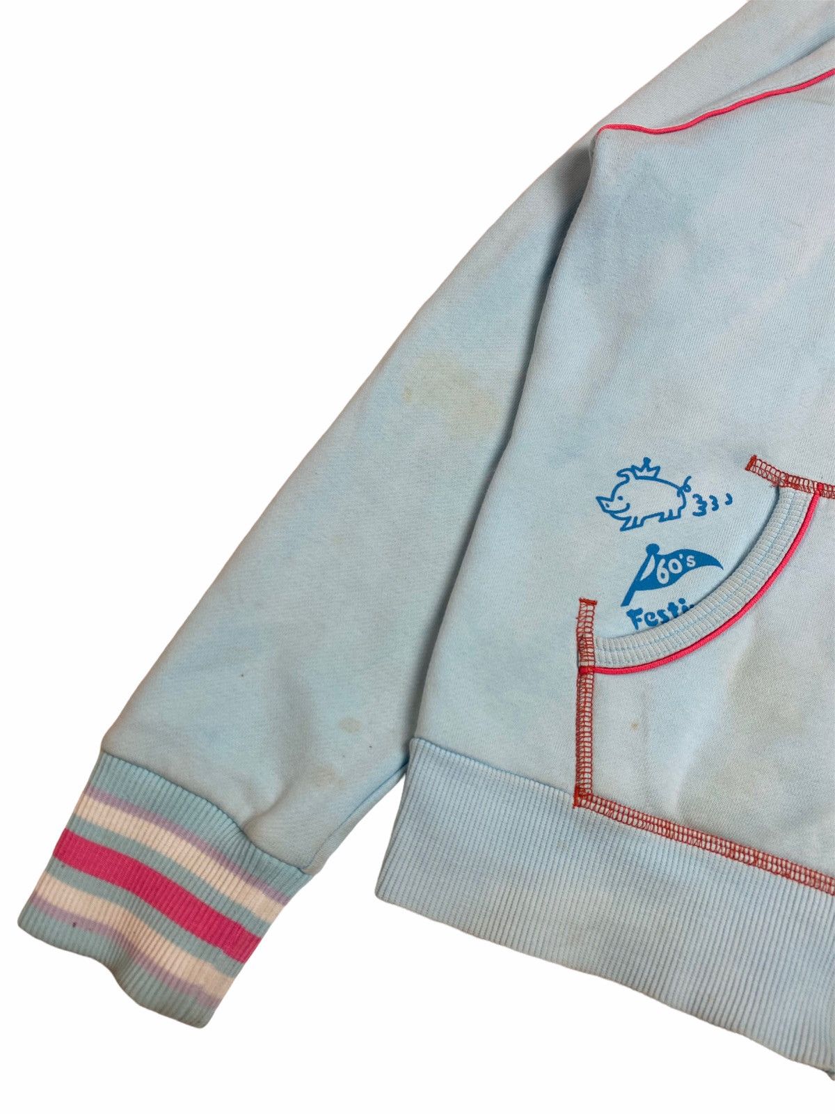 Hysteric Glamour × Japanese Brand ☠️NEEDGONE☠️1990s Angel Blue - Multi Logo Patch Zip Hoodie Size US M / EU 48-50 / 2 - 4 Thumbnail