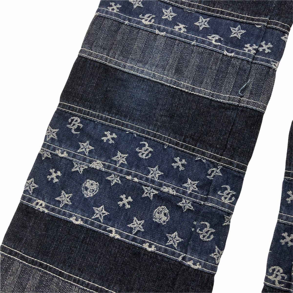 Hysteric Glamour ☠️NEEDGONE☠️2000s Batsu Monogram Hagi Patchwork Denim Pants Size US 30 / EU 46 - 5 Thumbnail