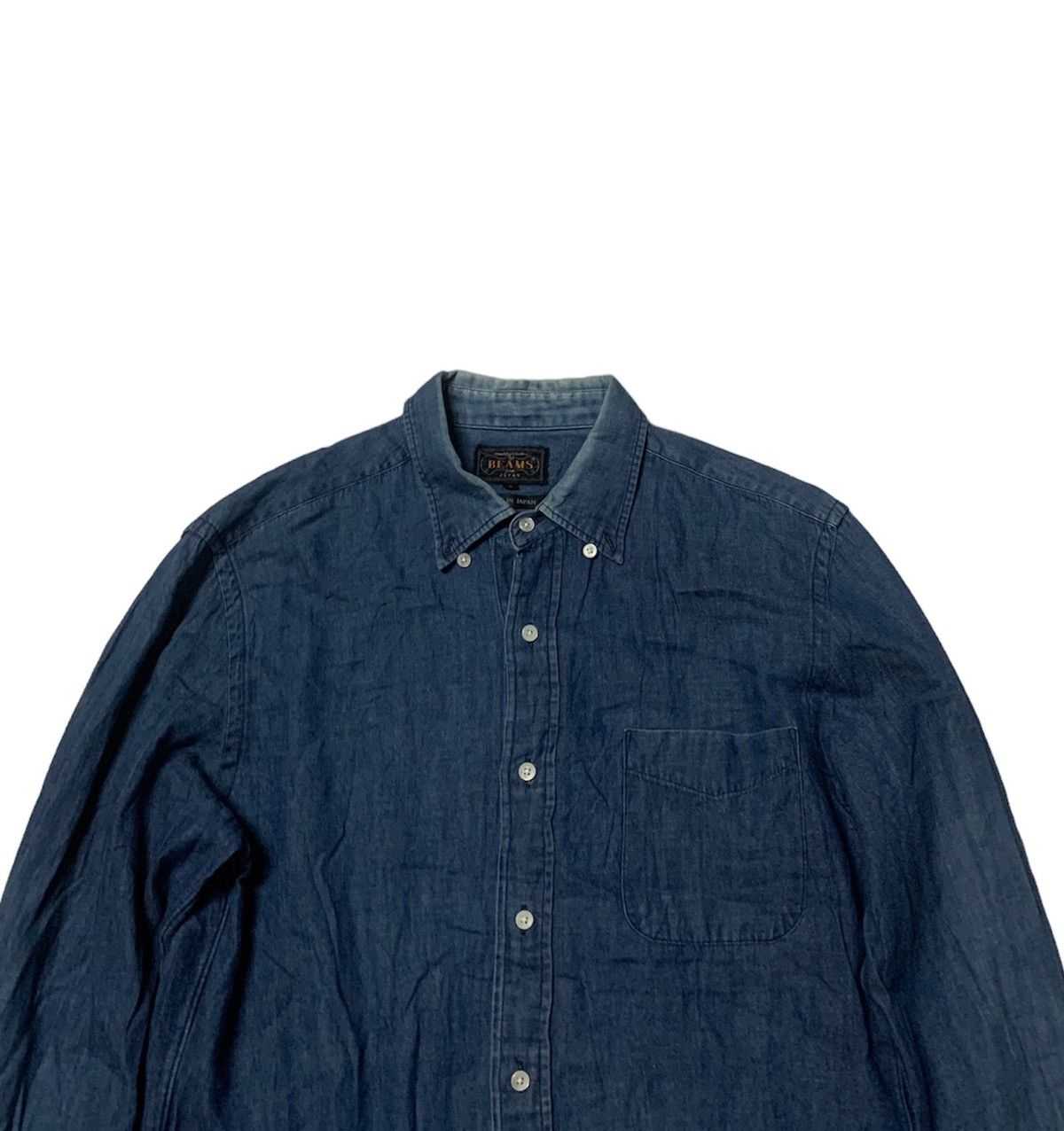 Beams + Japan indigo chambray flannel made in Japan