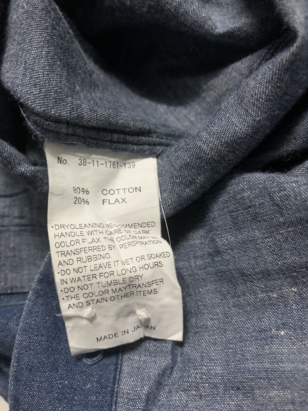 Beams + Japan indigo chambray flannel made in Japan