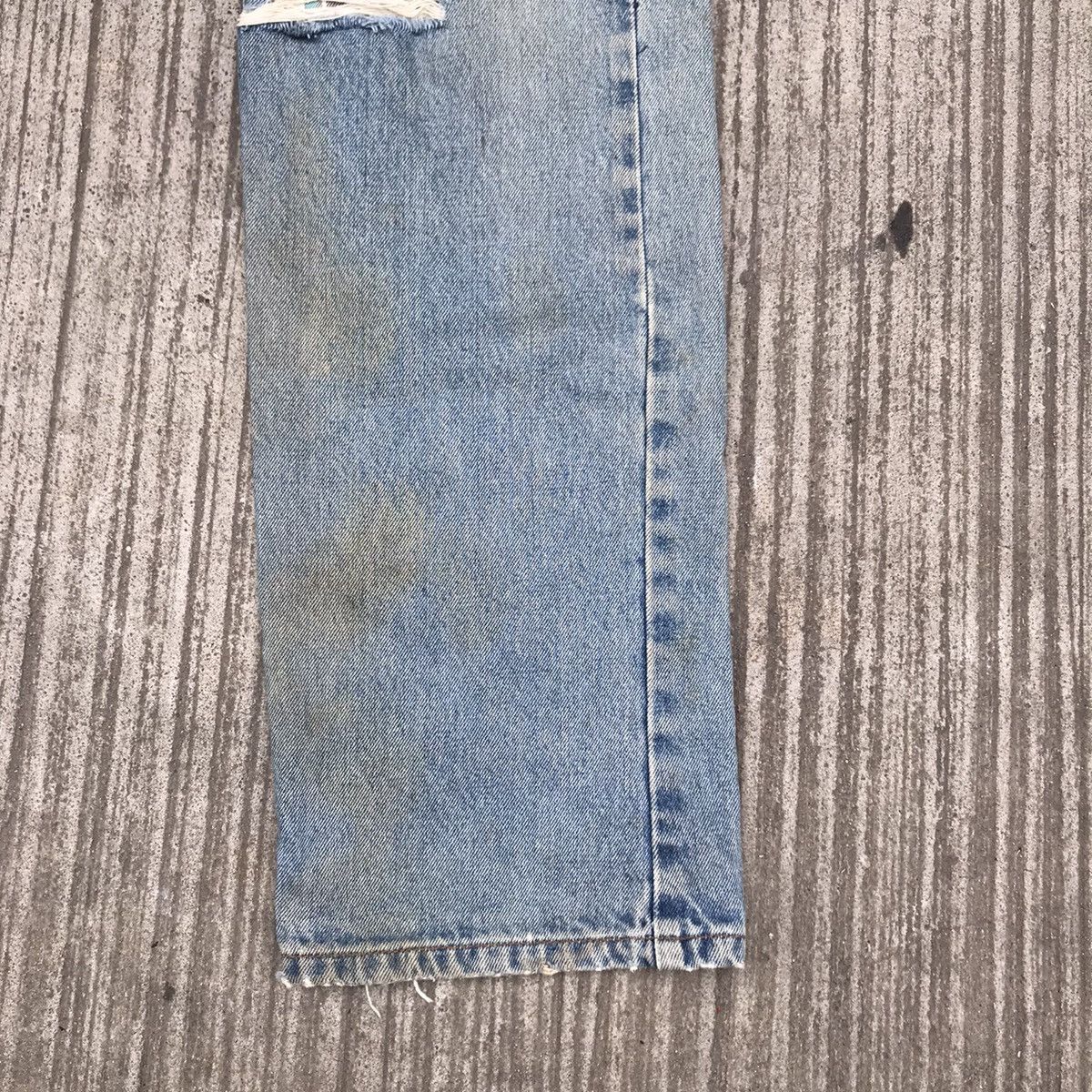Levi's Vintage 90s Levis 505 Repaired Patchwork Denim Jeans Cobain Size US 36 / EU 52 - 10 Thumbnail