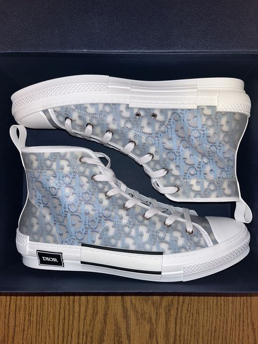 Dior B23 High Top Logo Oblique - Gray - Hi-Top Sneakers