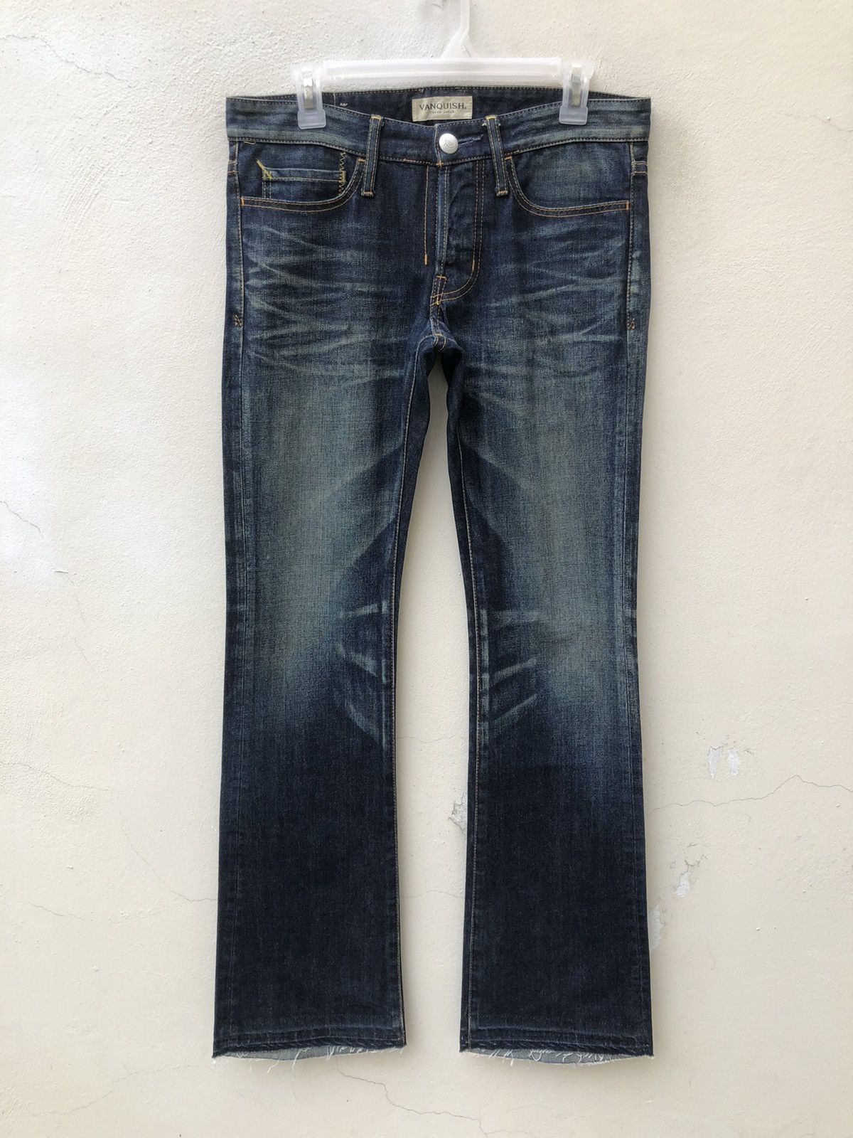 Vanquish Vanquish Japan Low Rise Released Hem Denim Flare Jeans Size US 31 - 6 Thumbnail
