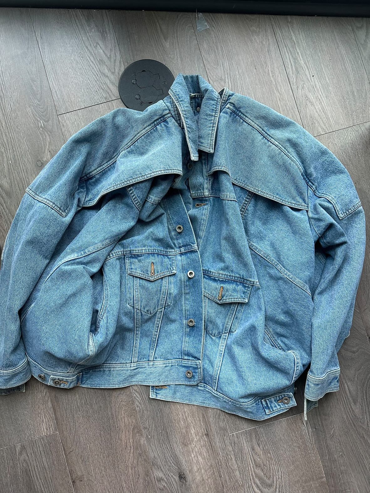 image of Shane Oliver X Diesel Twisted Turbo Denim Jacket in Light Wash Denim, Men's (Size Large)