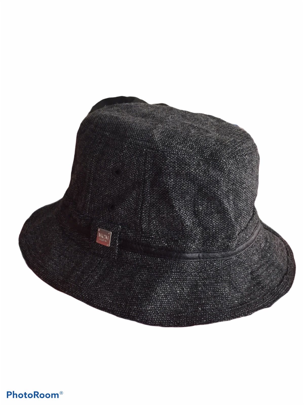 image of Italian Designers x MCM Luxury MCM Bucket Hat in Black Gray, Men's