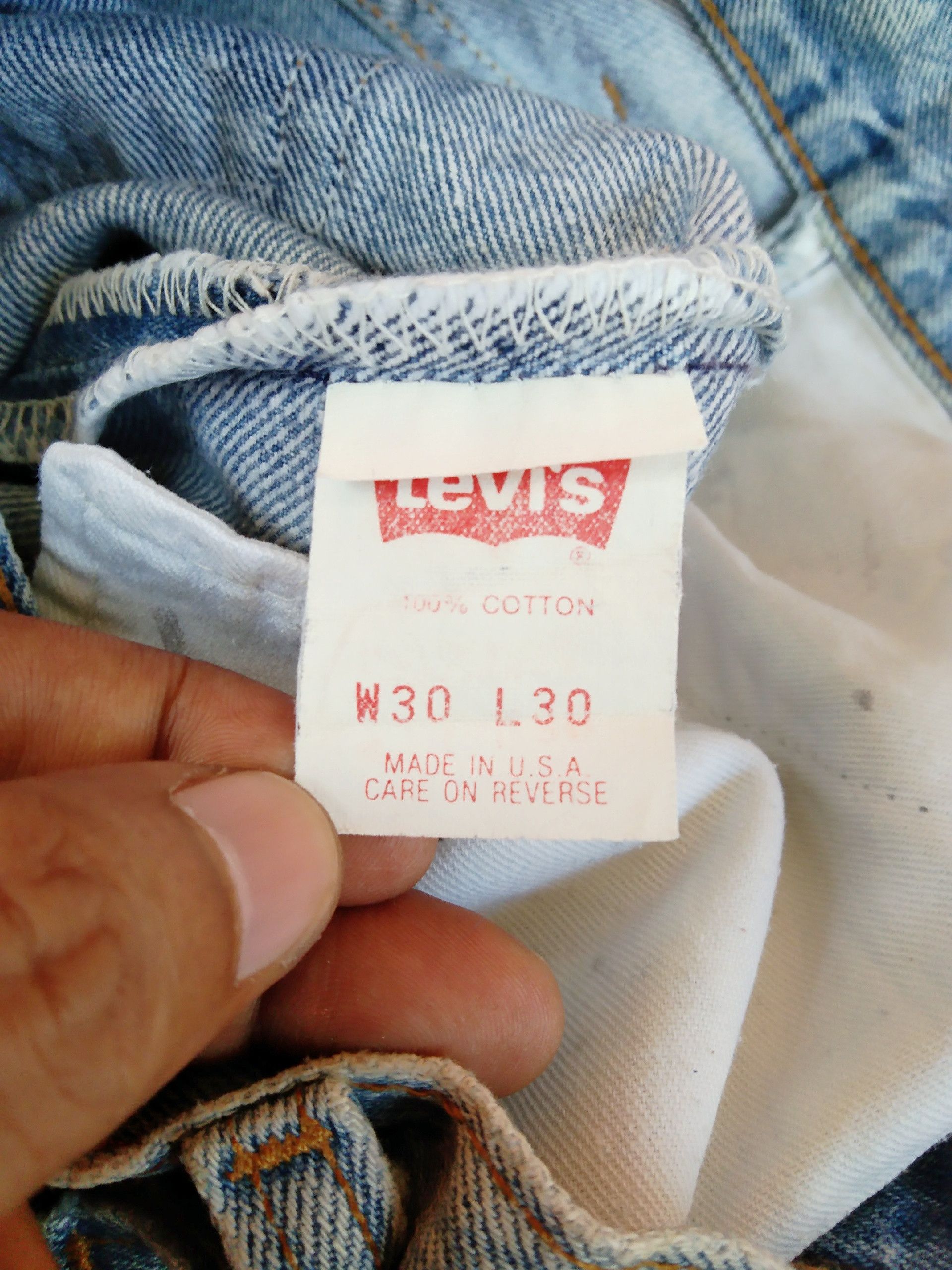 Levi's 80s Vintage Levis 501 Made In USA Distressed Jeans 29x30 Size US 29 - 14 Thumbnail