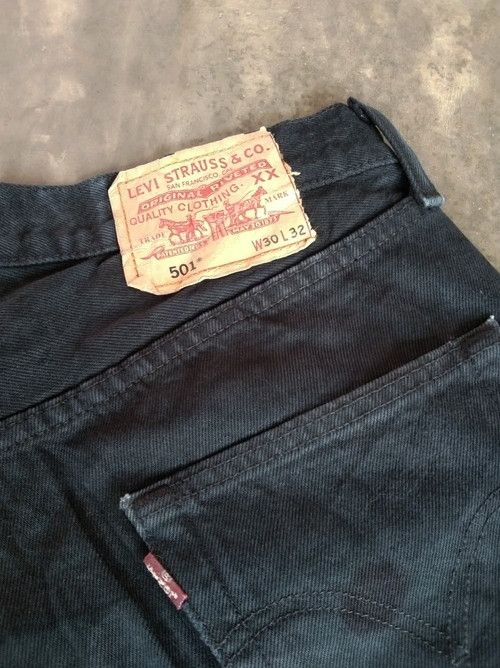 Levi's Vintage Levis 501 Black Straight Leg Distressed Jeans 30x32 Size US 30 / EU 46 - 4 Thumbnail