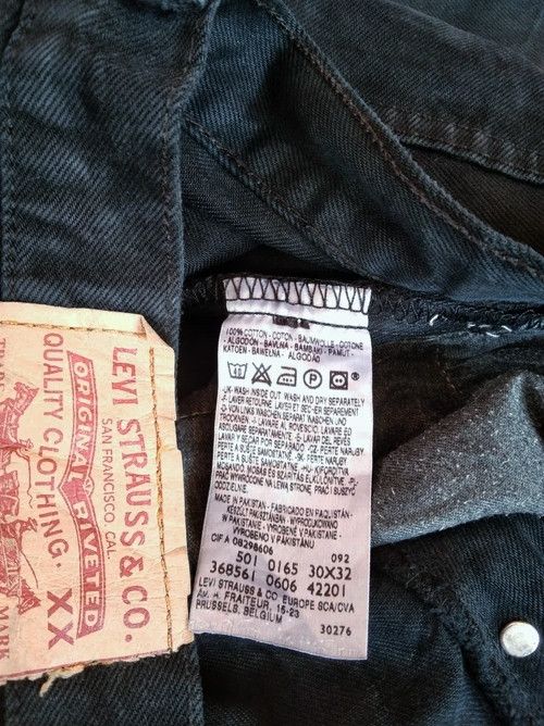 Levi's Vintage Levis 501 Black Straight Leg Distressed Jeans 30x32 Size US 30 / EU 46 - 10 Thumbnail