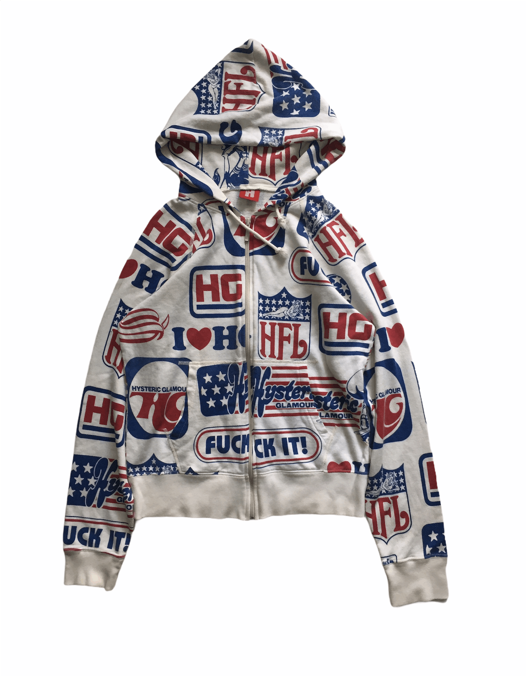 Hysteric Glamour 90's Hysteric Fuck IT multilogo hoodie | Grailed