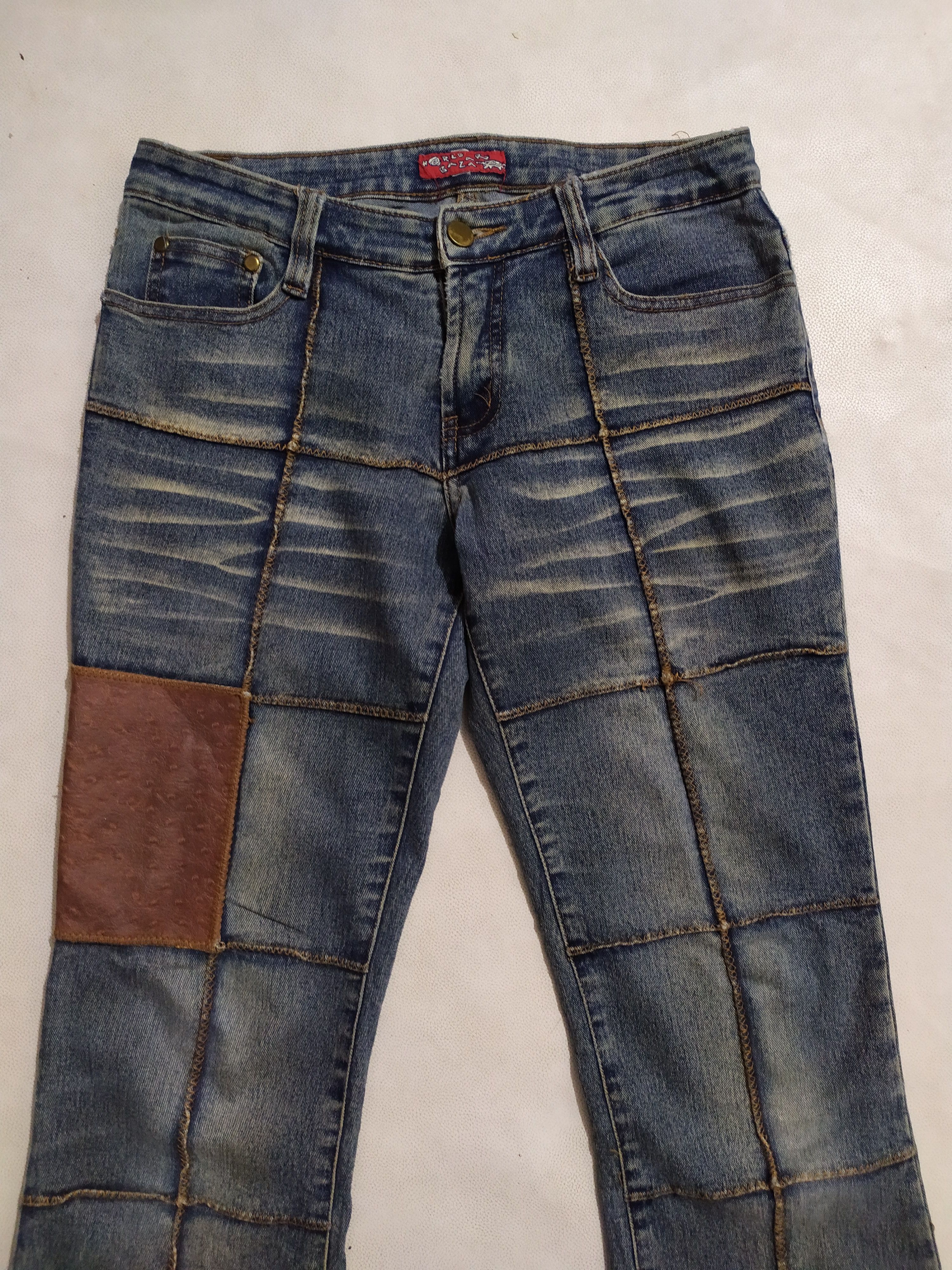 Japanese Brand Japanese World Bazaar Bootcut Patchwork Design Jeans Size US 28 / EU 44 - 5 Thumbnail