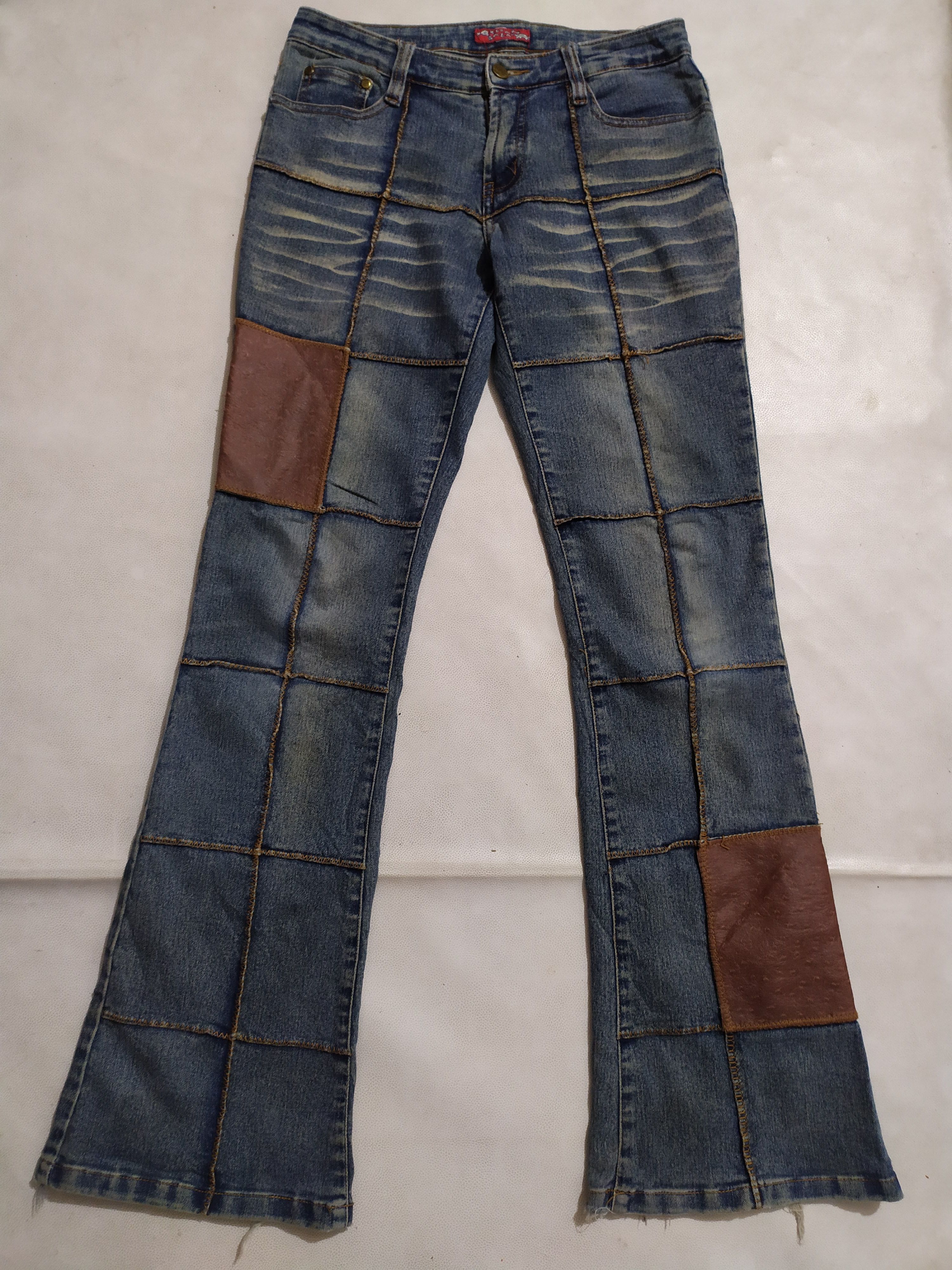 Japanese Brand Japanese World Bazaar Bootcut Patchwork Design Jeans Size US 28 / EU 44 - 4 Thumbnail