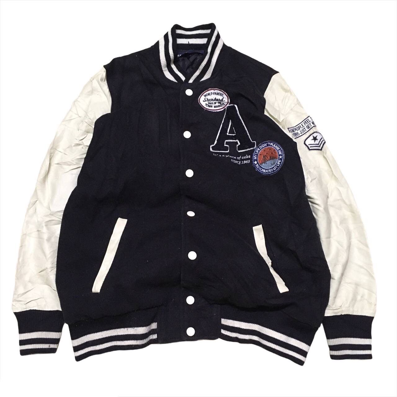 Japanese Brand × Vintage Japanese Brand Varsity Jacket Leather Sleeve Size US M / EU 48-50 / 2 - 1 Thumbnail