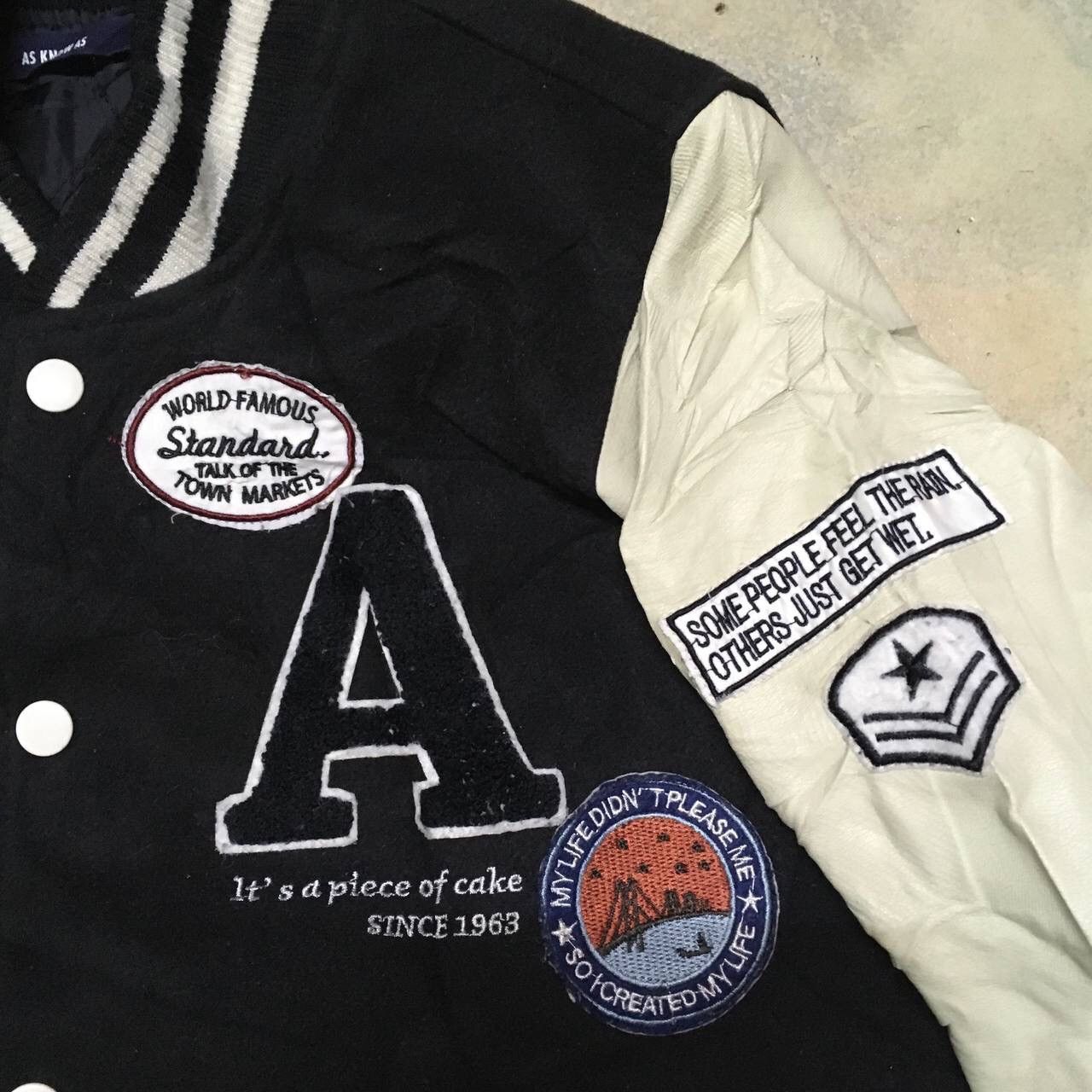 Japanese Brand × Vintage Japanese Brand Varsity Jacket Leather Sleeve Size US M / EU 48-50 / 2 - 5 Thumbnail