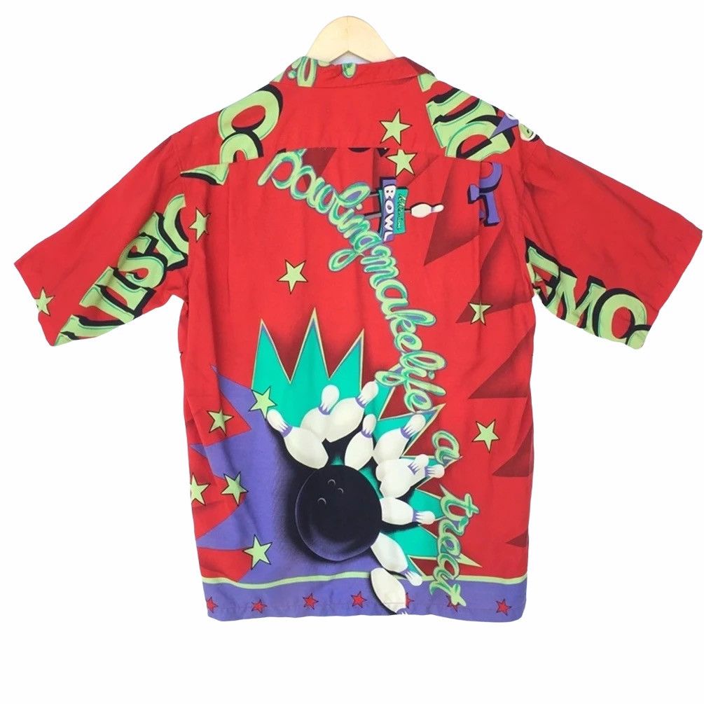Designer × Japanese Brand Bowling Hawaiian Shirt Full Print Rayon Shirt Rare Size US M / EU 48-50 / 2 - 2 Thumbnail